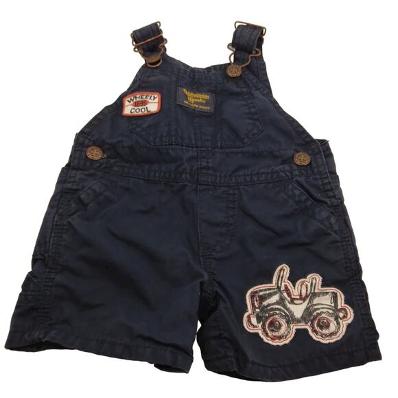 OshKosh B'gosh Vestbak Overalls Size 3 Months Blue Shorts - Picture 1 of 7